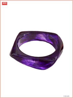 Acrylic Geometric Cuff Bangle Chunky Glittering Square Bracelet Party Jewelry